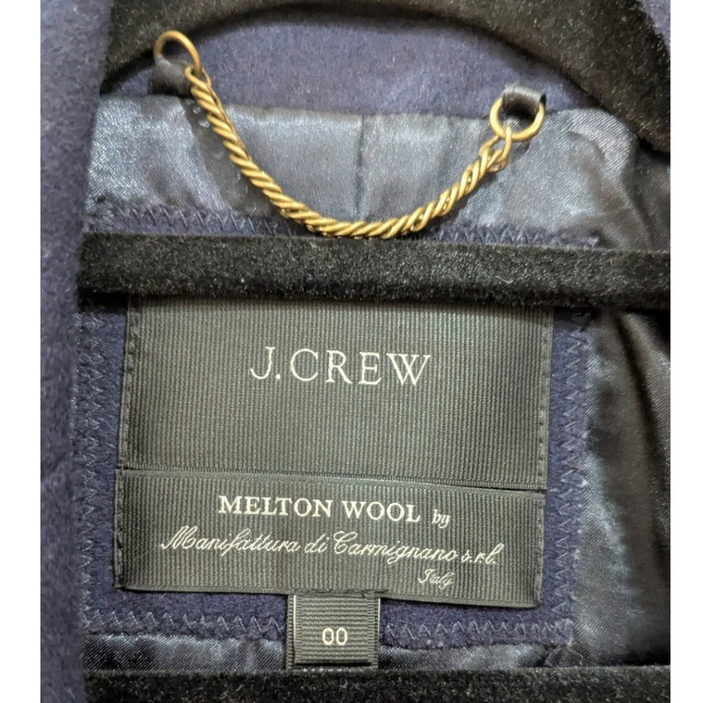 J. Crew Women's 00 Wool Melton Topcoat Coat in Navy Style B3906 - Picture 6 of 8